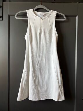 Athleta White Racerback Zip-Front Active Dress